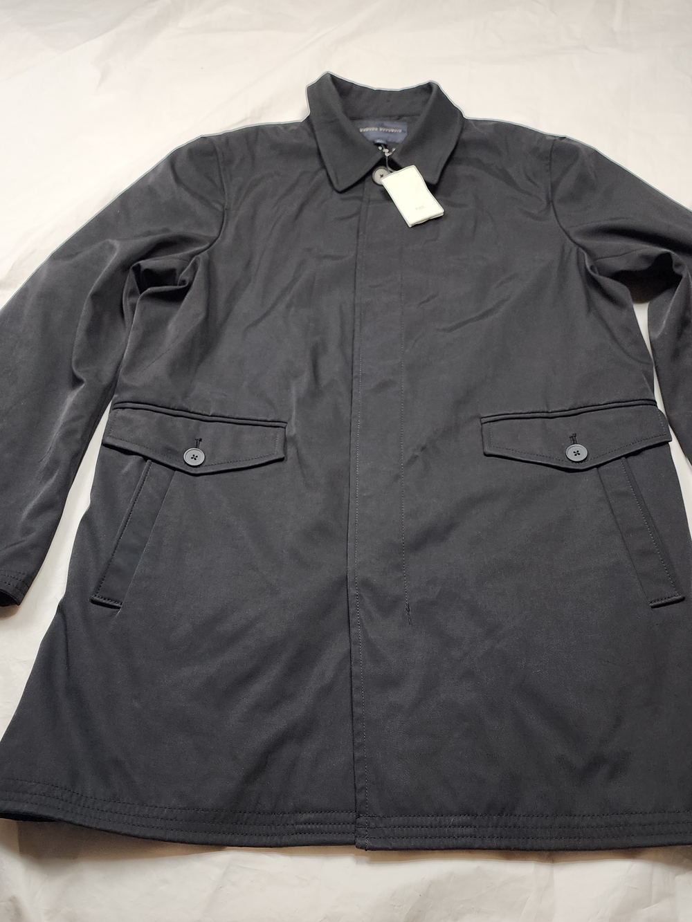 BANANA REPUBLIC Men's Black TRENCH COAT Casual SIZE LARGE NEW!!!!..